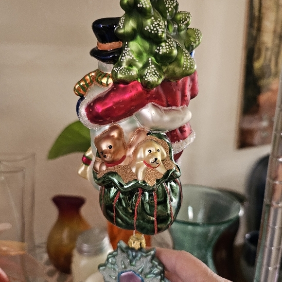 Blown Glass Santa and Snowman Ornament - Picture 4 of 13